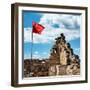 China 10MKm2 Collection - Great Wall with the Chinise Flag-Philippe Hugonnard-Framed Photographic Print