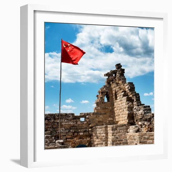 China 10MKm2 Collection - Great Wall with the Chinise Flag-Philippe Hugonnard-Framed Photographic Print