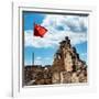 China 10MKm2 Collection - Great Wall with the Chinise Flag-Philippe Hugonnard-Framed Photographic Print