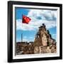 China 10MKm2 Collection - Great Wall with the Chinise Flag-Philippe Hugonnard-Framed Photographic Print