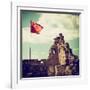 China 10MKm2 Collection - Great Wall with the Chinise Flag-Philippe Hugonnard-Framed Photographic Print