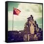 China 10MKm2 Collection - Great Wall with the Chinise Flag-Philippe Hugonnard-Framed Stretched Canvas