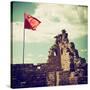 China 10MKm2 Collection - Great Wall with the Chinise Flag-Philippe Hugonnard-Stretched Canvas