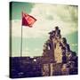 China 10MKm2 Collection - Great Wall with the Chinise Flag-Philippe Hugonnard-Stretched Canvas