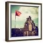 China 10MKm2 Collection - Great Wall with the Chinise Flag-Philippe Hugonnard-Framed Photographic Print