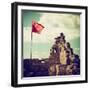 China 10MKm2 Collection - Great Wall with the Chinise Flag-Philippe Hugonnard-Framed Photographic Print