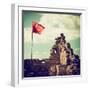 China 10MKm2 Collection - Great Wall with the Chinise Flag-Philippe Hugonnard-Framed Photographic Print