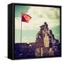 China 10MKm2 Collection - Great Wall with the Chinise Flag-Philippe Hugonnard-Framed Stretched Canvas