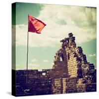 China 10MKm2 Collection - Great Wall with the Chinise Flag-Philippe Hugonnard-Stretched Canvas