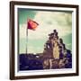 China 10MKm2 Collection - Great Wall with the Chinise Flag-Philippe Hugonnard-Framed Photographic Print