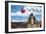 China 10MKm2 Collection - Great Wall with the Chinise Flag-Philippe Hugonnard-Framed Photographic Print