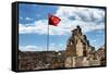 China 10MKm2 Collection - Great Wall with the Chinise Flag-Philippe Hugonnard-Framed Stretched Canvas