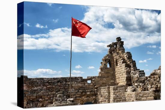 China 10MKm2 Collection - Great Wall with the Chinise Flag-Philippe Hugonnard-Stretched Canvas