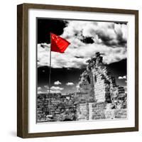 China 10MKm2 Collection - Great Wall with the Chinise Flag-Philippe Hugonnard-Framed Photographic Print