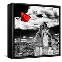 China 10MKm2 Collection - Great Wall with the Chinise Flag-Philippe Hugonnard-Framed Stretched Canvas