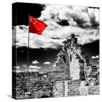 China 10MKm2 Collection - Great Wall with the Chinise Flag-Philippe Hugonnard-Stretched Canvas