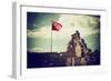 China 10MKm2 Collection - Great Wall with the Chinise Flag-Philippe Hugonnard-Framed Photographic Print