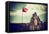 China 10MKm2 Collection - Great Wall with the Chinise Flag-Philippe Hugonnard-Framed Stretched Canvas