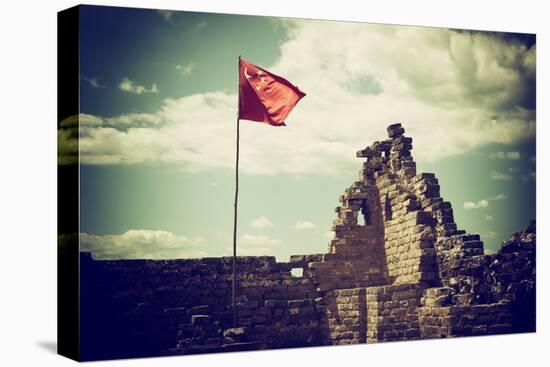 China 10MKm2 Collection - Great Wall with the Chinise Flag-Philippe Hugonnard-Stretched Canvas