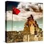 China 10MKm2 Collection - Great Wall with the Chinise Flag-Philippe Hugonnard-Stretched Canvas