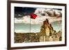 China 10MKm2 Collection - Great Wall with the Chinise Flag-Philippe Hugonnard-Framed Photographic Print