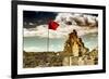 China 10MKm2 Collection - Great Wall with the Chinise Flag-Philippe Hugonnard-Framed Photographic Print