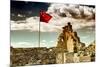 China 10MKm2 Collection - Great Wall with the Chinise Flag-Philippe Hugonnard-Mounted Photographic Print