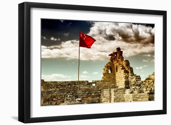 China 10MKm2 Collection - Great Wall with the Chinise Flag-Philippe Hugonnard-Framed Photographic Print