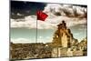 China 10MKm2 Collection - Great Wall with the Chinise Flag-Philippe Hugonnard-Mounted Photographic Print