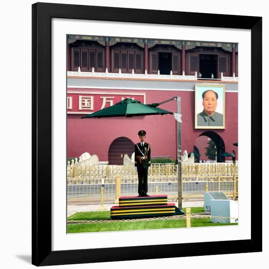 China 10MKm2 Collection - Guard in the Tiananmen Square - Beijing-Philippe Hugonnard-Framed Photographic Print