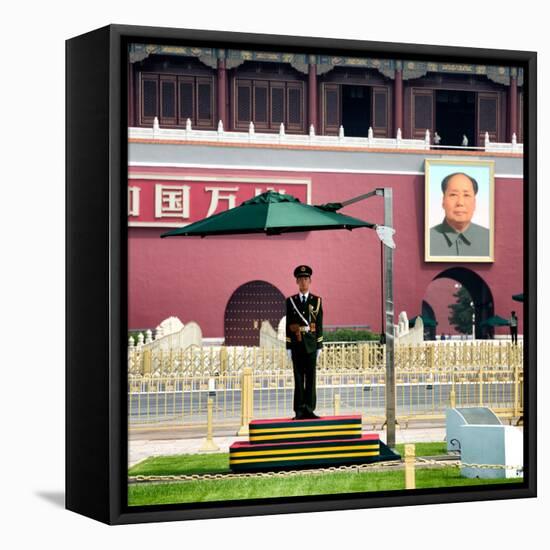 China 10MKm2 Collection - Guard in the Tiananmen Square - Beijing-Philippe Hugonnard-Framed Stretched Canvas