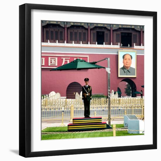 China 10MKm2 Collection - Guard in the Tiananmen Square - Beijing-Philippe Hugonnard-Framed Photographic Print