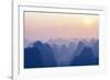 China 10MKm2 Collection - Karst Mountains at Pastel Sunset - Yangshuo-Philippe Hugonnard-Framed Photographic Print