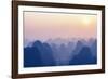 China 10MKm2 Collection - Karst Mountains at Pastel Sunset - Yangshuo-Philippe Hugonnard-Framed Photographic Print