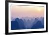 China 10MKm2 Collection - Karst Mountains at Pastel Sunset - Yangshuo-Philippe Hugonnard-Framed Photographic Print