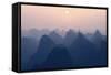 China 10MKm2 Collection - Karst Mountains at Pastel Sunset - Yangshuo-Philippe Hugonnard-Framed Stretched Canvas