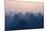 China 10MKm2 Collection - Karst Mountains at Pastel Sunset - Yangshuo-Philippe Hugonnard-Mounted Photographic Print