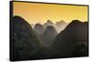 China 10MKm2 Collection - Karst Mountains at sunset - Yangshuo-Philippe Hugonnard-Framed Stretched Canvas