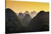 China 10MKm2 Collection - Karst Mountains at sunset - Yangshuo-Philippe Hugonnard-Stretched Canvas