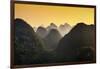 China 10MKm2 Collection - Karst Mountains at sunset - Yangshuo-Philippe Hugonnard-Framed Photographic Print