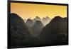 China 10MKm2 Collection - Karst Mountains at sunset - Yangshuo-Philippe Hugonnard-Framed Photographic Print