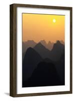 China 10MKm2 Collection - Karst Mountains at sunset - Yangshuo-Philippe Hugonnard-Framed Photographic Print