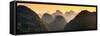 China 10MKm2 Collection - Karst Mountains at sunset - Yangshuo-Philippe Hugonnard-Framed Stretched Canvas