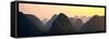 China 10MKm2 Collection - Karst Mountains at sunset - Yangshuo-Philippe Hugonnard-Framed Stretched Canvas