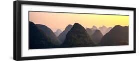 China 10MKm2 Collection - Karst Mountains at sunset - Yangshuo-Philippe Hugonnard-Framed Photographic Print