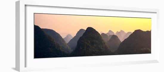 China 10MKm2 Collection - Karst Mountains at sunset - Yangshuo-Philippe Hugonnard-Framed Photographic Print