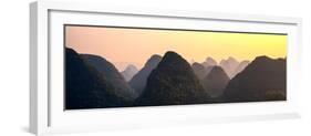 China 10MKm2 Collection - Karst Mountains at sunset - Yangshuo-Philippe Hugonnard-Framed Photographic Print