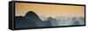 China 10MKm2 Collection - Karst Mountains at sunset - Yangshuo-Philippe Hugonnard-Framed Stretched Canvas