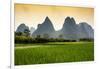 China 10MKm2 Collection - Karst Mountains at sunset - Yangshuo-Philippe Hugonnard-Framed Photographic Print