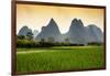 China 10MKm2 Collection - Karst Mountains at sunset - Yangshuo-Philippe Hugonnard-Framed Photographic Print